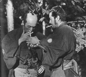 Seven Samurai Smoke break on the set