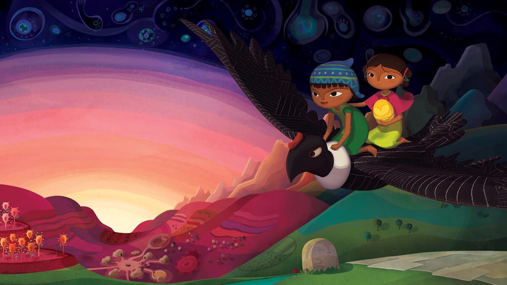 Naira and Telpulpai flying on Condor in Pachamama