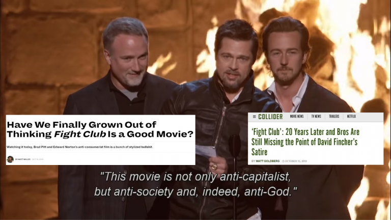 Here’s why the cynical re-examination of Fight Club (1999) is lame