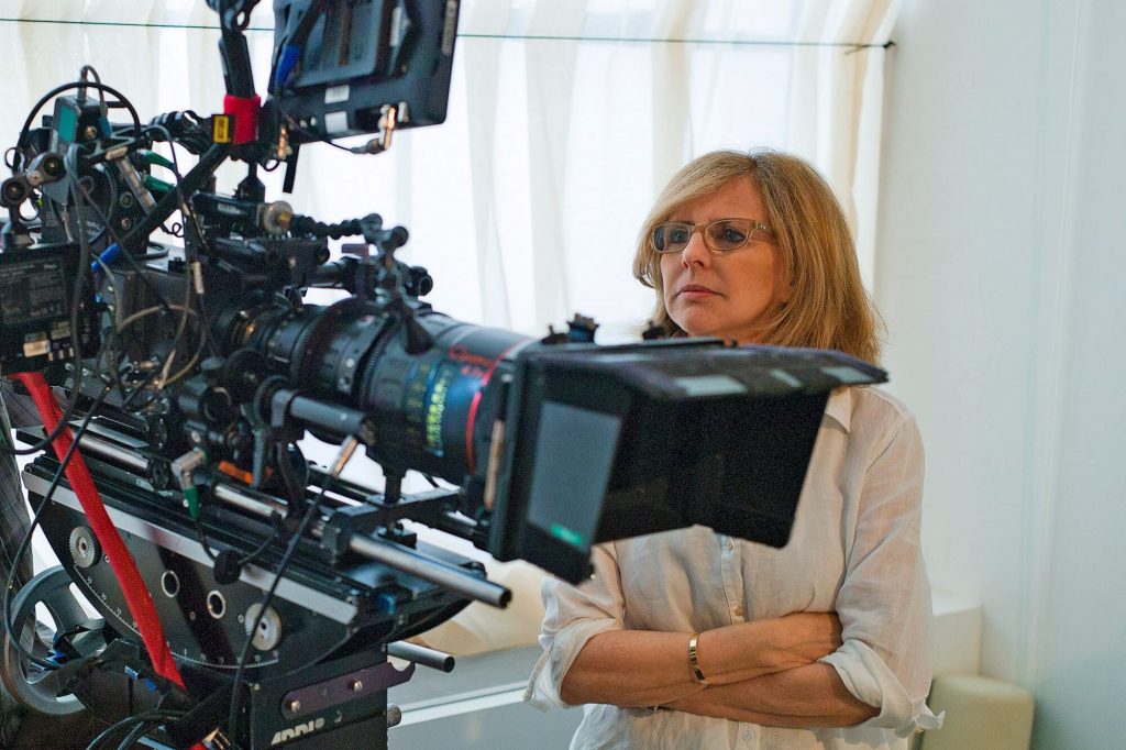 Nancy Meyers on the set