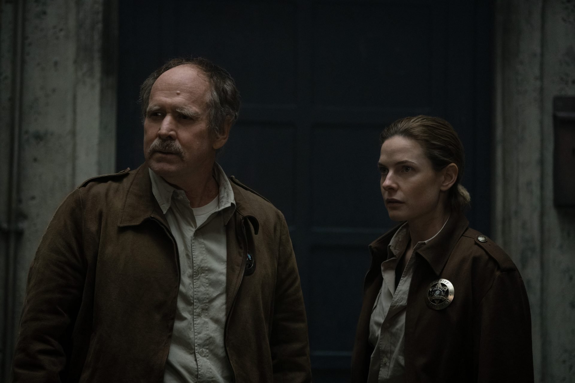 Will Patton and Rebecca Ferguson in Silo, Season 1, Episode 4. (Now streaming on Apple TV+).