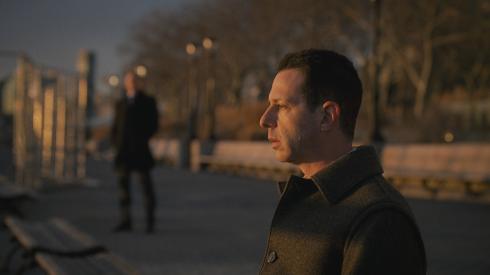A still from the final episode of Succession 