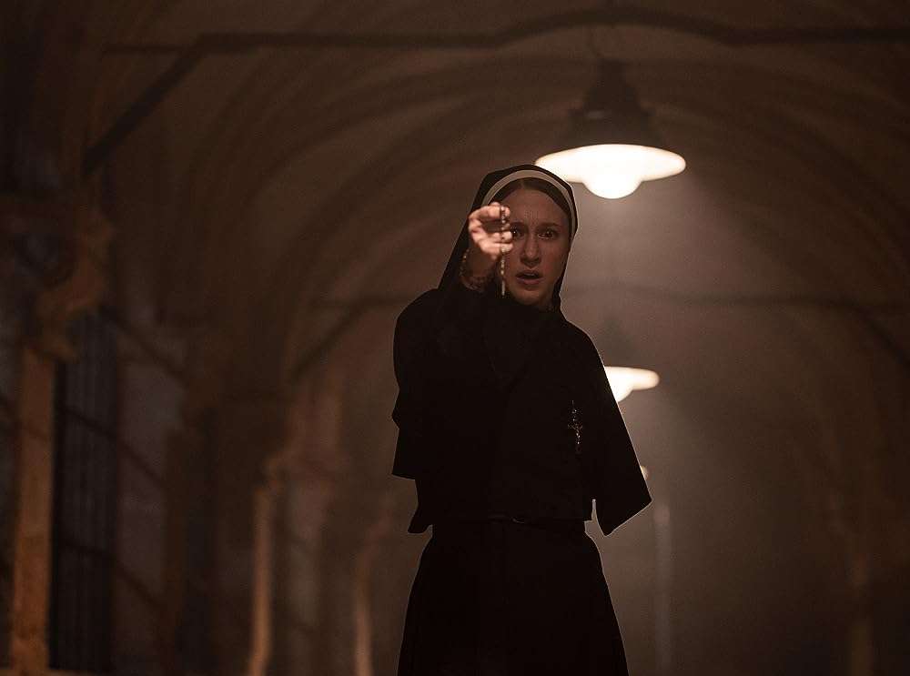Bonnie Aarons and Jonas Bloquet in The Nun II (2023)