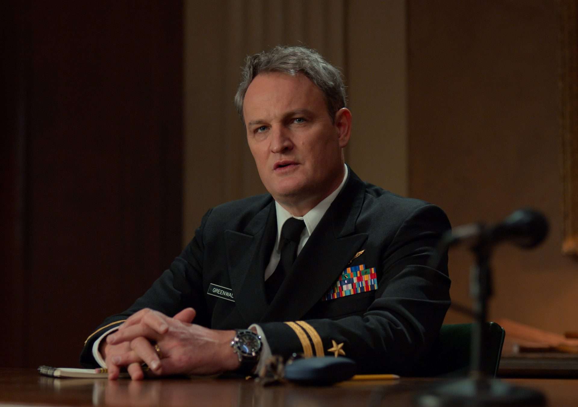 A still from The Caine Mutiny Court-Martial (2023). 