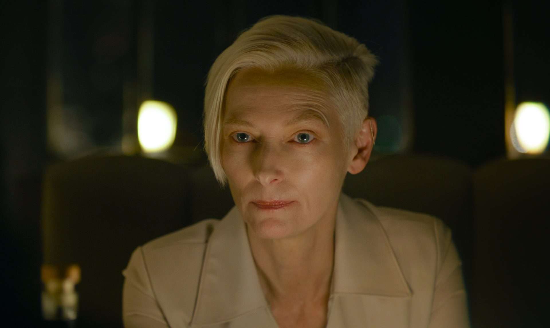 The Killer (2023). Tilda Swinton as The Expert in The Killer. Cr. Netflix ©2023