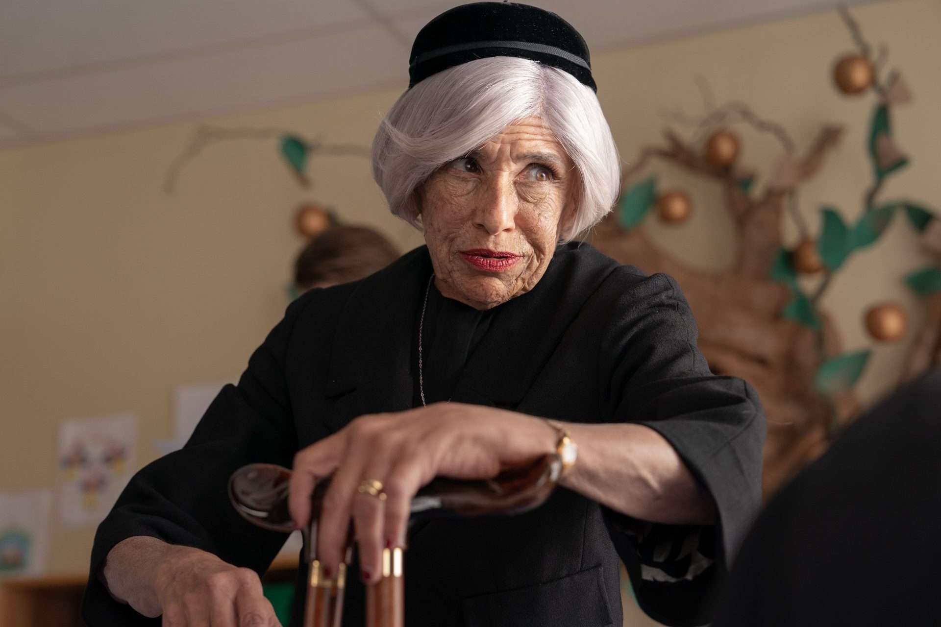 Kathryn Hunter as Solange in The Front Room (2024). 