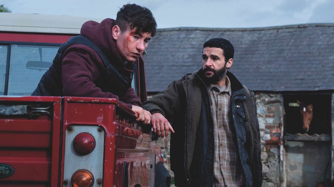Christopher Abbott and Barry Keoghan in Bring Them Down - Official Competition at 68th BFI London Film Festival