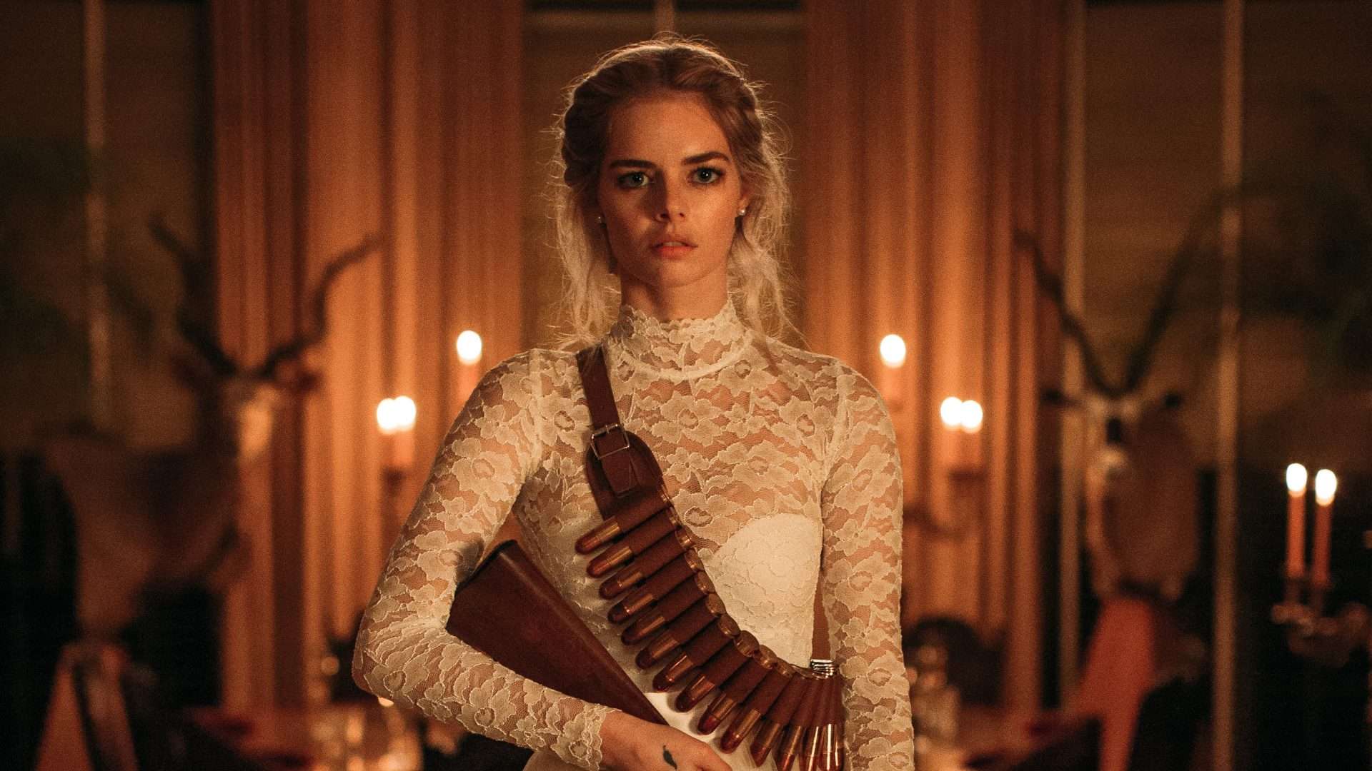 Samara Weaving in the film READY OR NOT.