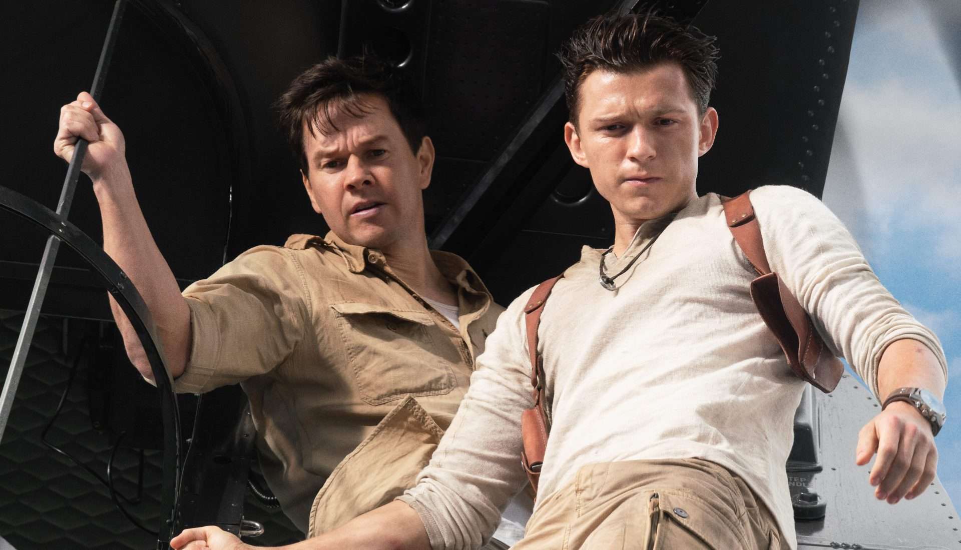Mark Wahlberg & Tom Holland in Uncharted (2022)