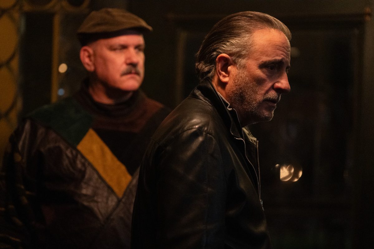 Andy Garcia as Nico in Eenie Meanie (2025). 