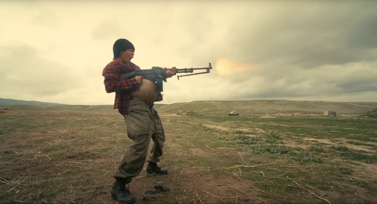 A still from One Battle After Another (2025). 