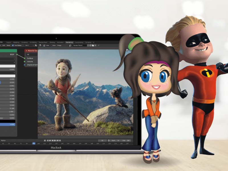 Animators working on 3D video production